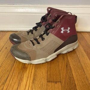 Under Armour Shoes Womens Size 9.5 Brown Burgundy High Top Hiking Athletic